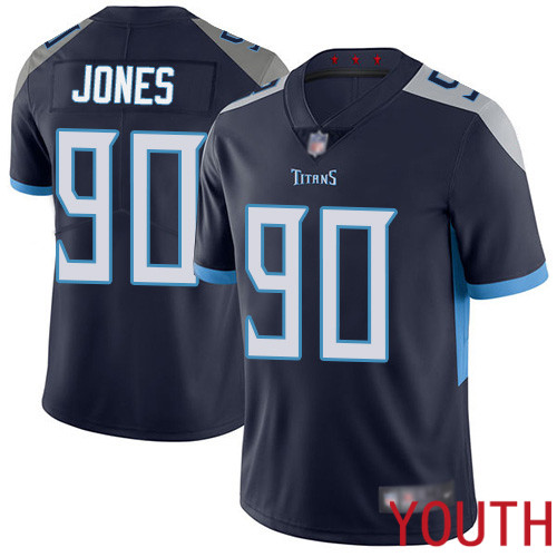 Tennessee Titans Limited Navy Blue Youth DaQuan Jones Home Jersey NFL Football 90 Vapor Untouchable